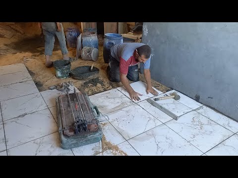 شاهد اسرع طريقه في تركيب السيراميك بسرعه فائقه ✈️