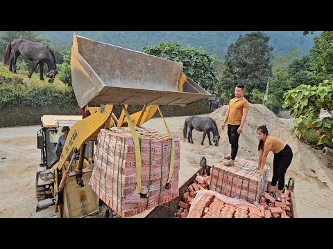 The truck brought bricks for the farmer to build his house.