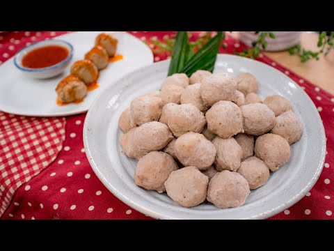 Asian Pork Meatballs Recipes (Look Chin Moo) สูตรลูกชิ้นหมู - Hot Thai Kitchen!