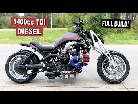 FULL BUILD 1.4 TDI DIESEL MOTORCYCLE. From START to FINISH! 2 years in 80 minutes
