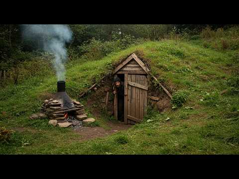 Man Builds Amazing UNDERGROUND CABIN in the Wild | Start to Finish by @Lesnoy_Craft