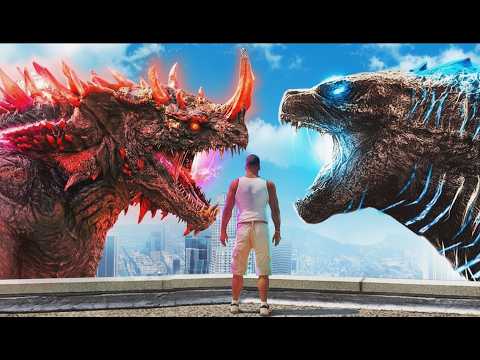 GODZILLA vs TITAN X in GTA 5 (Mods)