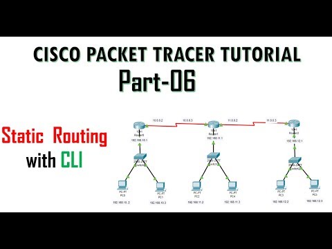 Configuring static routing with 3 routers using CLI  command | Cisco Packet Tracer Tutorial 6