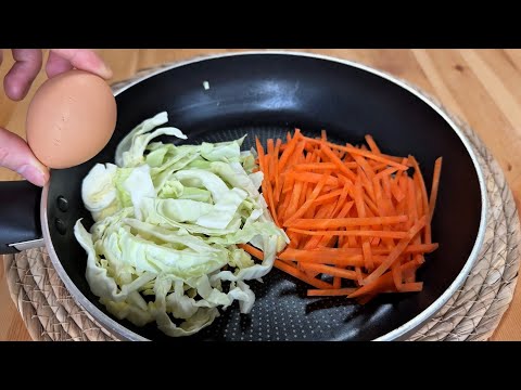 Cabbage, carrots, and eggs! Since I started cooking this dish, my children eat more vegetables!