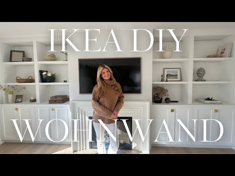IKEA DIY LIVING ROOM WALL | IKEA HACK | theglazedblonde