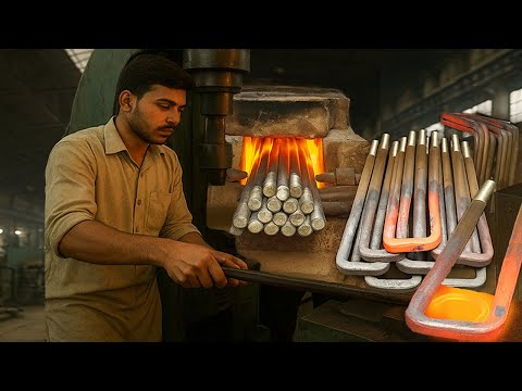 Incredible Process of U Bolt Manufacturing by Young Pakistani Workers In Factory