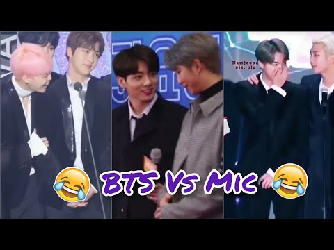 BTS avoid mic funny Compilations😂BTS funny moments with mic||bts vs mic😂bts funny stage moment😂😂