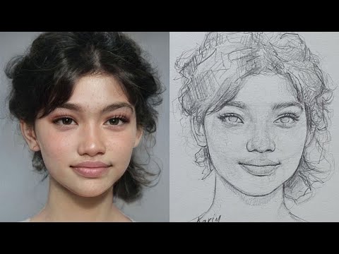 The Beauty of Precision: Drawing a Flawless Girl's Portrait @One Pencil drawing