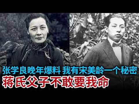 张学良晚年爆料 我保留着宋美龄的一个秘密 为此蒋介石不敢对我动手 蒋经国也不敢要我性命