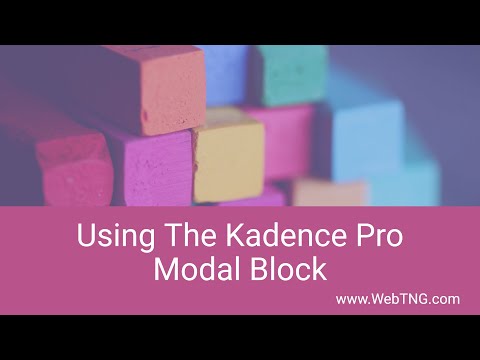 Using The Kadence Pro Modal Block