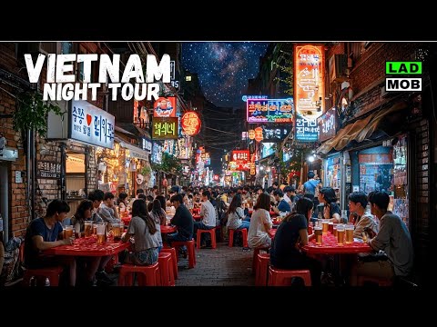 ๐ป๐ณStunning Vietnam Night Walk: Hanoi Old Town, Danang Dragon Bridge, Hoian Lantern Boats & Train St.