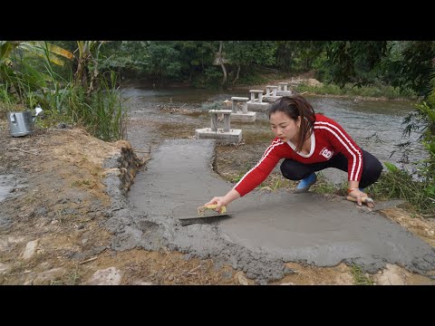 My Travel Holiday 45 Days Building a iron bridge 10k$ over stream to the island off grid