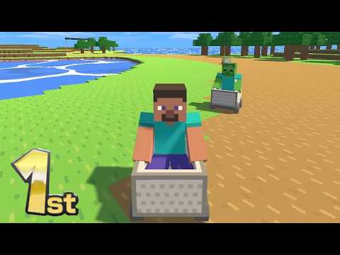 mario kart but it's minecraft