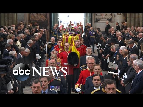 Queen Elizabeth II's coffin arrives at Westminster Abbey | ABC News