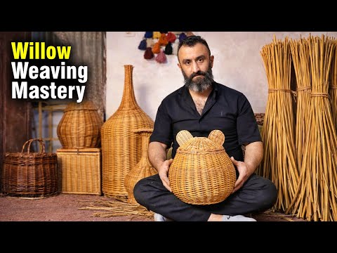 Willow Weaving Mastery | Handcrafted Baskets by Traditional Artisan
