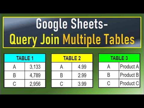 Google Sheets Query Join Multiple Tables