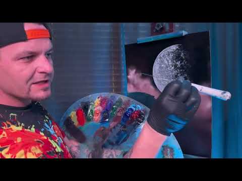 Literally EVERY SINGLE STEP - Desert Landscape Cacti with Full Moon for Beginners by PaintWithJosh