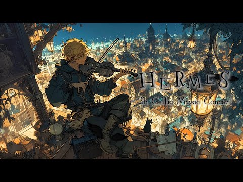 【異世界ケルト音楽/Celtic Music】「ヘルメスの音楽会-God Hermes‘s classical concert」-ギリシャの神の演奏を子猫と聞きながら黄昏れる美しい夜の時間