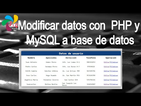 3. Modificar datos con PHP y MySQL a base de datos