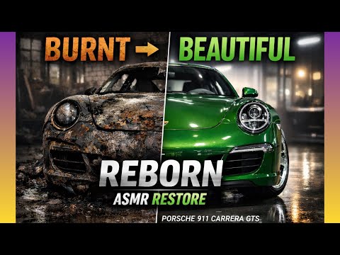 Burnt Porsche 911 Irish Green Reborn – You Won’t Believe the Final Reveal (ASMR)..