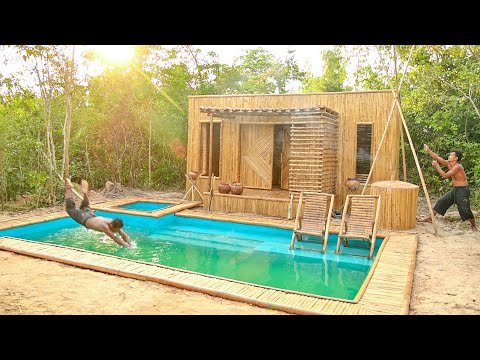 Build Bamboo Story Villa And Swimming Pools Full Video1