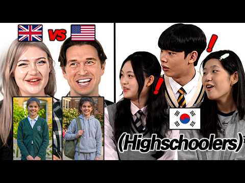 Korean Teenagers React To US vs British Highschool Difference! l American Highschools are WILD