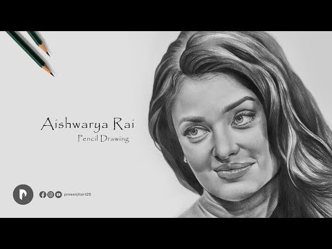 Aishwarya Rai Portrait Drawing | Drawing beautiful Aishwarya Rai