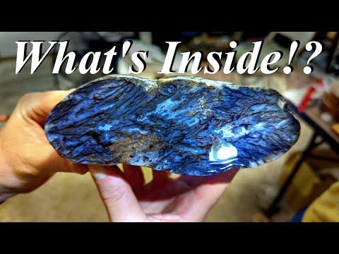 What's Inside!? Cutting Big Agates, Petrified Wood & More, & Polishing Rocks with an Angle Grinder!