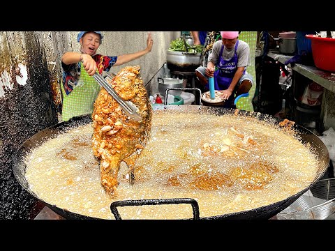 Non Stop Orders! Amazing Fried Tilapia Fish with Crispy Peanuts Garlic | Thai Street Food