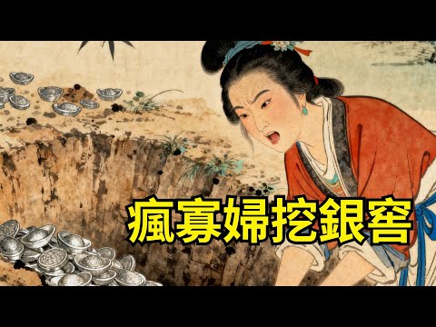 瘋寡婦夜抱墳頭石睡覺，石中傳出祖宗聲音：“向東三十步，有銀窖！”惡鄰偷挖反墜地穴！#民間故事 #故事頻道 #感人故事 #情感
