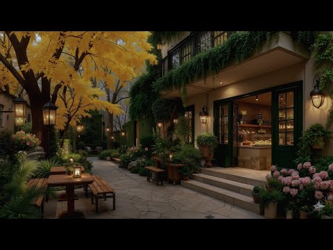 Quiet Jazz Music in the Cafe Space in the Forest | Cozy Autumn Jazz Ambience for Work, Focus & Study
