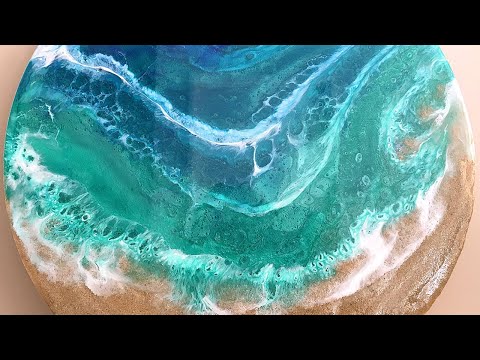 Easy epoxy resin beach art, using real sand!