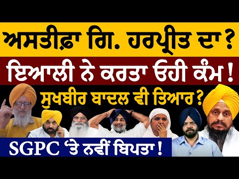 ਅਸਤੀਫ਼ਾ ਗਿ. ਹਰਪ੍ਰੀਤ ਦਾ? ਇਆਲੀ ਨੇ ਕਰਤਾ ਓਹੀ ਕੰਮ! ਸੁਖਬੀਰ ਬਾਦਲ ਵੀ ਤਿਆਰ? SGPC 'ਤੇ ਨਵੀਂ ਬਿਪਤਾ! ਸੁਣੋ ਸ. ਪੱਟੀ