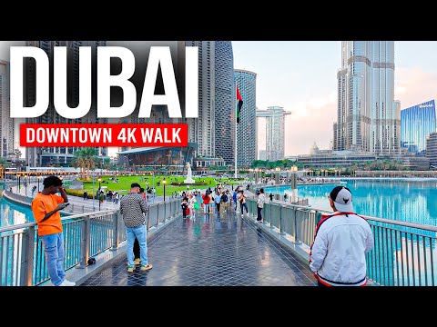 DUBAI, UAE 🇦🇪 Pure Luxury - Burj Khalifa & Dubai Marina | 4K Evening Walking Tour