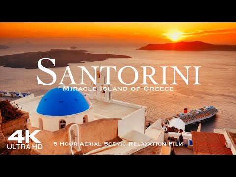 [4K] Best of SANTORINI 2026 🇬🇷 Σαντορίνη Θήρα | 5 HOUR Drone Aerial Relaxation of Fira & Oia Greece