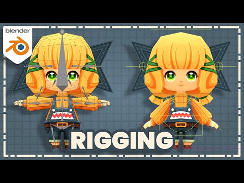 How to Make a Stylized Low Poly Chibi Girl Character in Blender | Rigging with Rigify