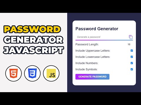 Password Generator in HTML, CSS & JavaScript