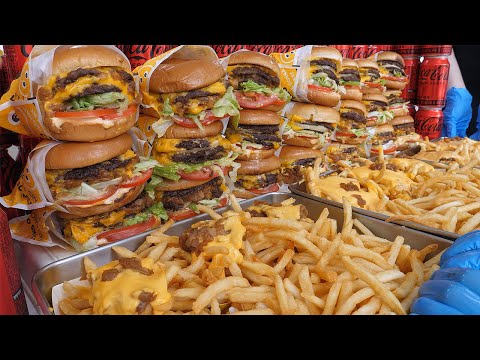 미국 서부 스타일, 트리플 아메리카 치즈 버거! / American West Style, Triple American Cheeseburger!
