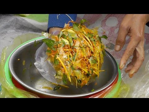 Vietnamese Street Food - Banh Trang Tron Summer Roll Ho Chi Minh City Vietnam