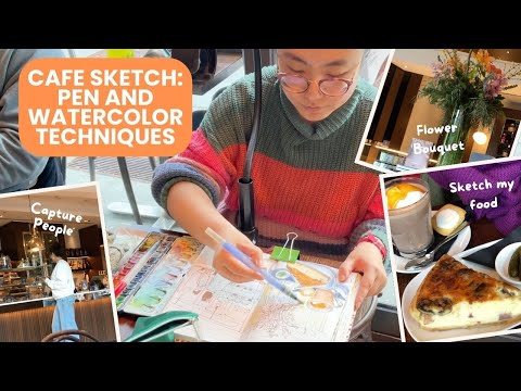 Cafe Sketching at Thierry Patisserie Chocolatier 🎨 Pen and Watercolors Techniques for On Location