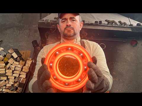 Damascus Knife - Better than Japanese? Making from a bearing! 100% Handmade.