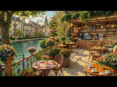 Relaxing Lakeside Coffee Shop Morning Jazz 🍃 Smooth Jazz & Gentle Nature Sounds