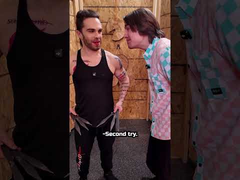 Can David Rapid-Fire Knives?! #trickshot #martialarts #challenge