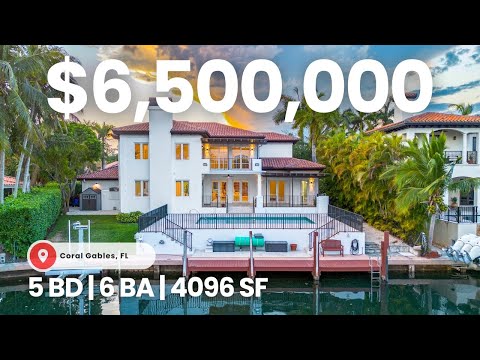 Dream Waterfront Home in Miami for $6.5M in a Coral Gables Gated Community! NO BRIDGES TO BAY!