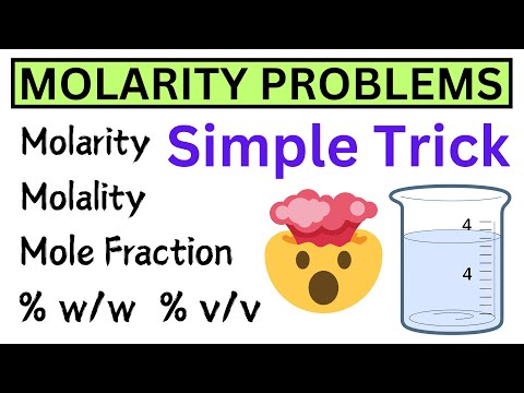 Molarity, Molality, Mole Fraction, %w/w, %v/v, %w/v - Solution Concentration Solved Problems
