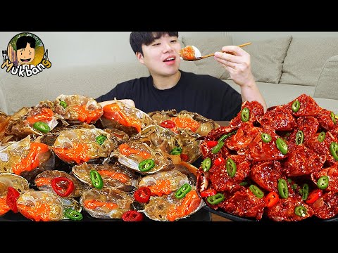 ASMR MUKBANG | Korean home meal, Marinated Raw Crabs, Fried egg recipe ! eating