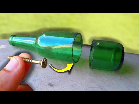 Cut GLASS BOTTLES with SCREWS - The EASIEST and MOST EFFICIENT way