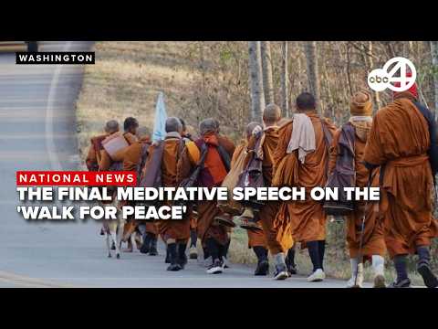 Buddhist monks final 'Walk for Peace' meditation at Lincoln Memorial in Washington, D.C.