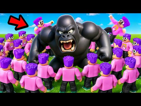 100 PLAYERS vs 1 GORILLA In ROBLOX...!? (FUNNY MOMENTS!)