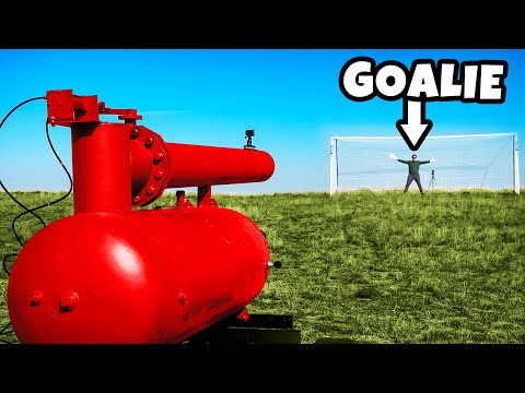 World’s Most Powerful Soccer Ball Cannon